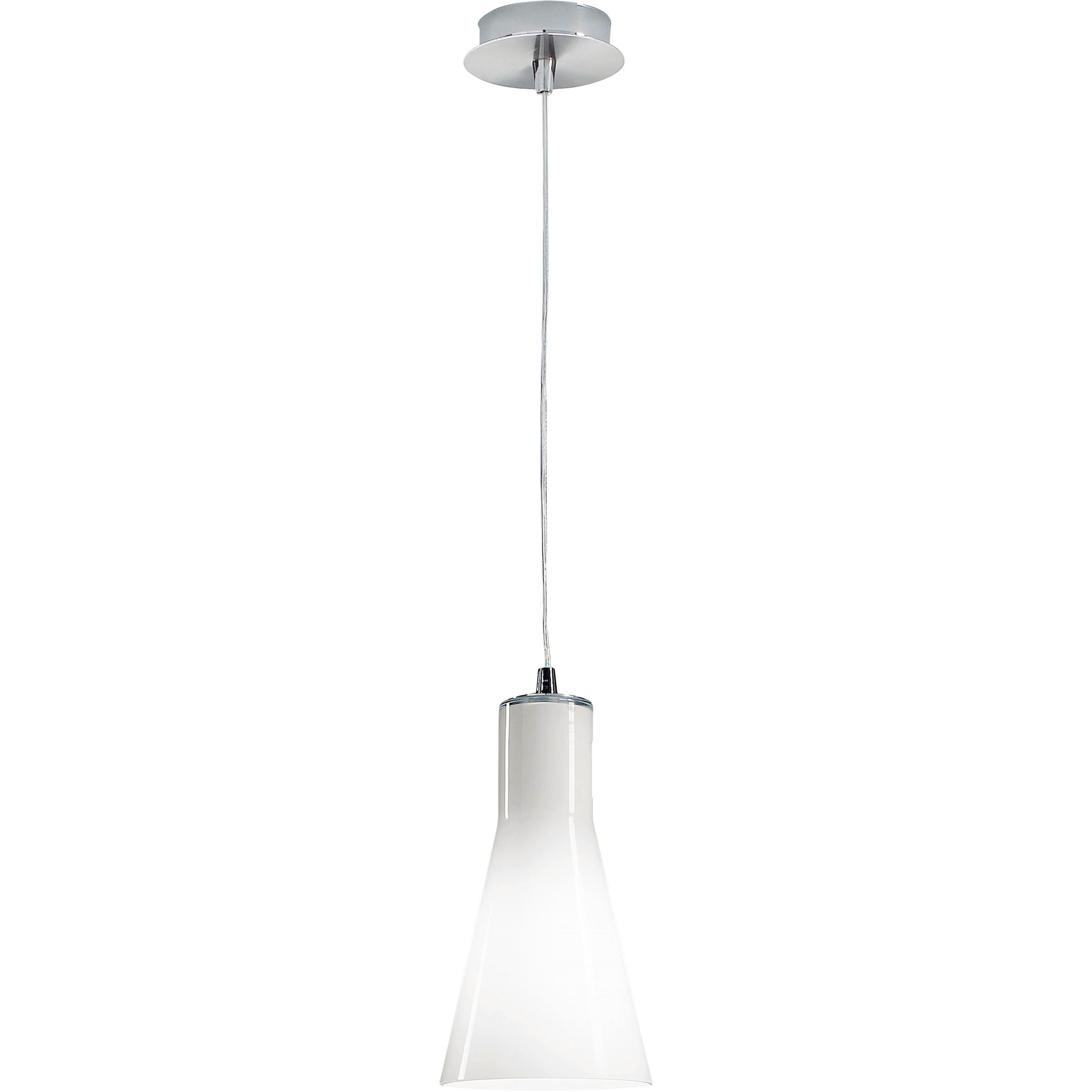 PENDELLEUCHTE Diana 14/200 cm   - Weiß, Design, Glas/Metall (14/200cm) - Fabas Luce