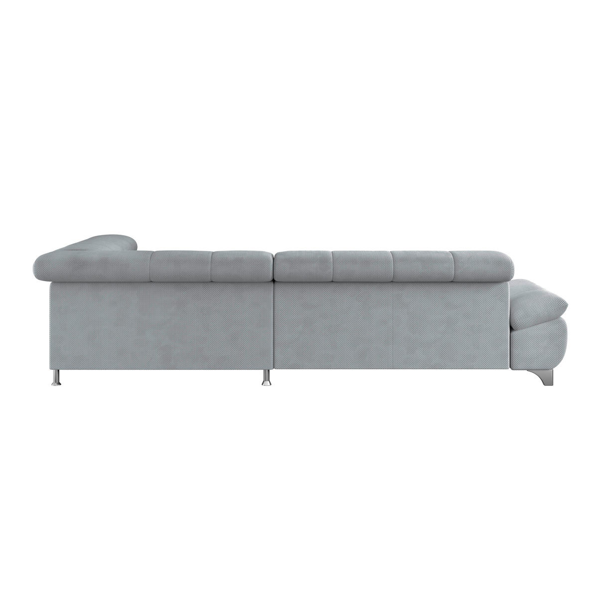 ECKSOFA Grau Chenille  - Chromfarben/Grau, KONVENTIONELL, Textil/Metall (312/234cm) - Livetastic