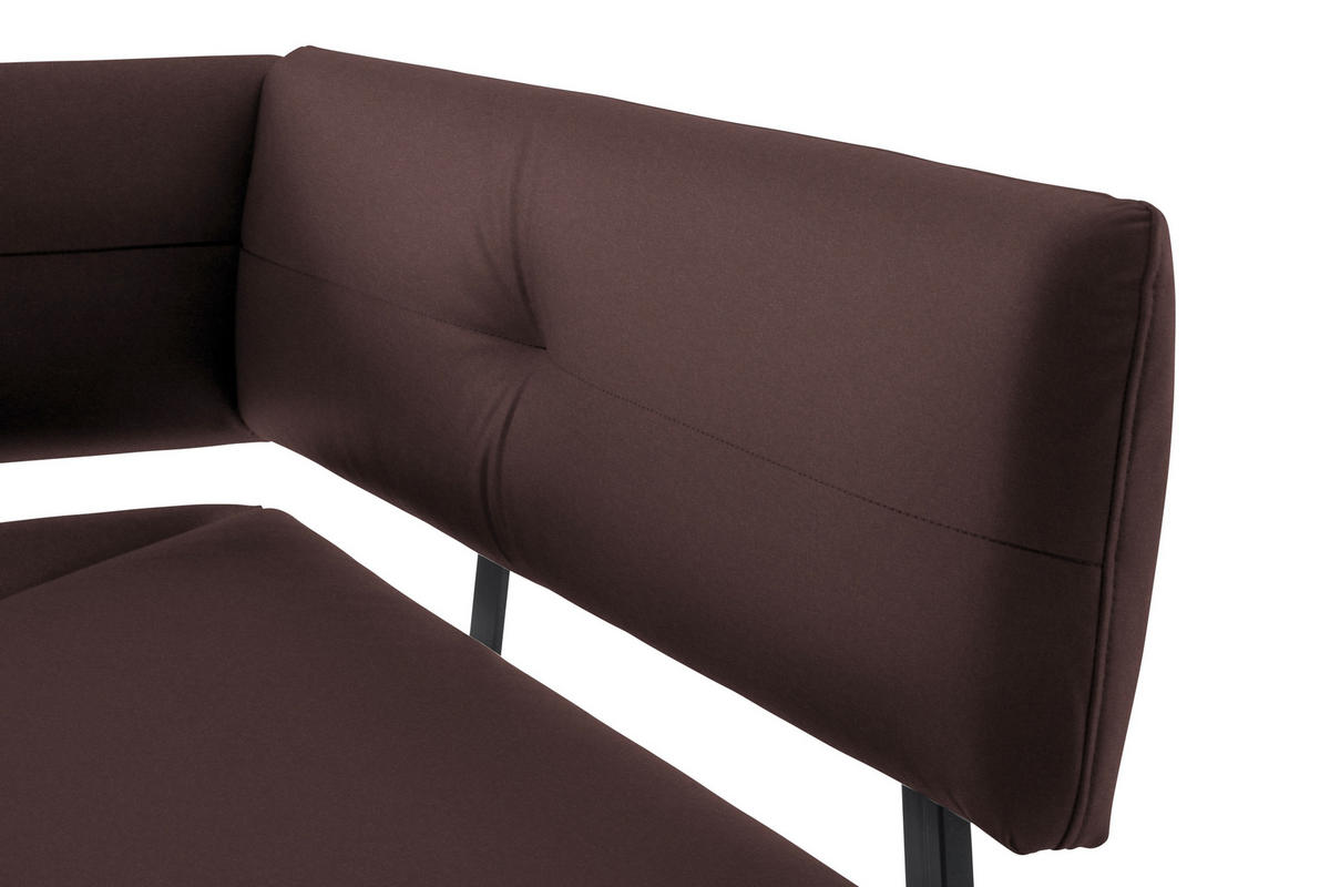 ECKBANK 190/150 cm  in Schwarz, Dunkelbraun  - Dunkelbraun/Schwarz, MODERN, Textil/Metall (190/150cm) - Cantus