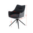 ARMLEHNSTUHL  Sitzfläche 360° drehbar, automatische Rückholfunktion Webstoff Echtleder  - Schwarz, MODERN, Leder/Textil (57/86,5/61,5cm) - Novel