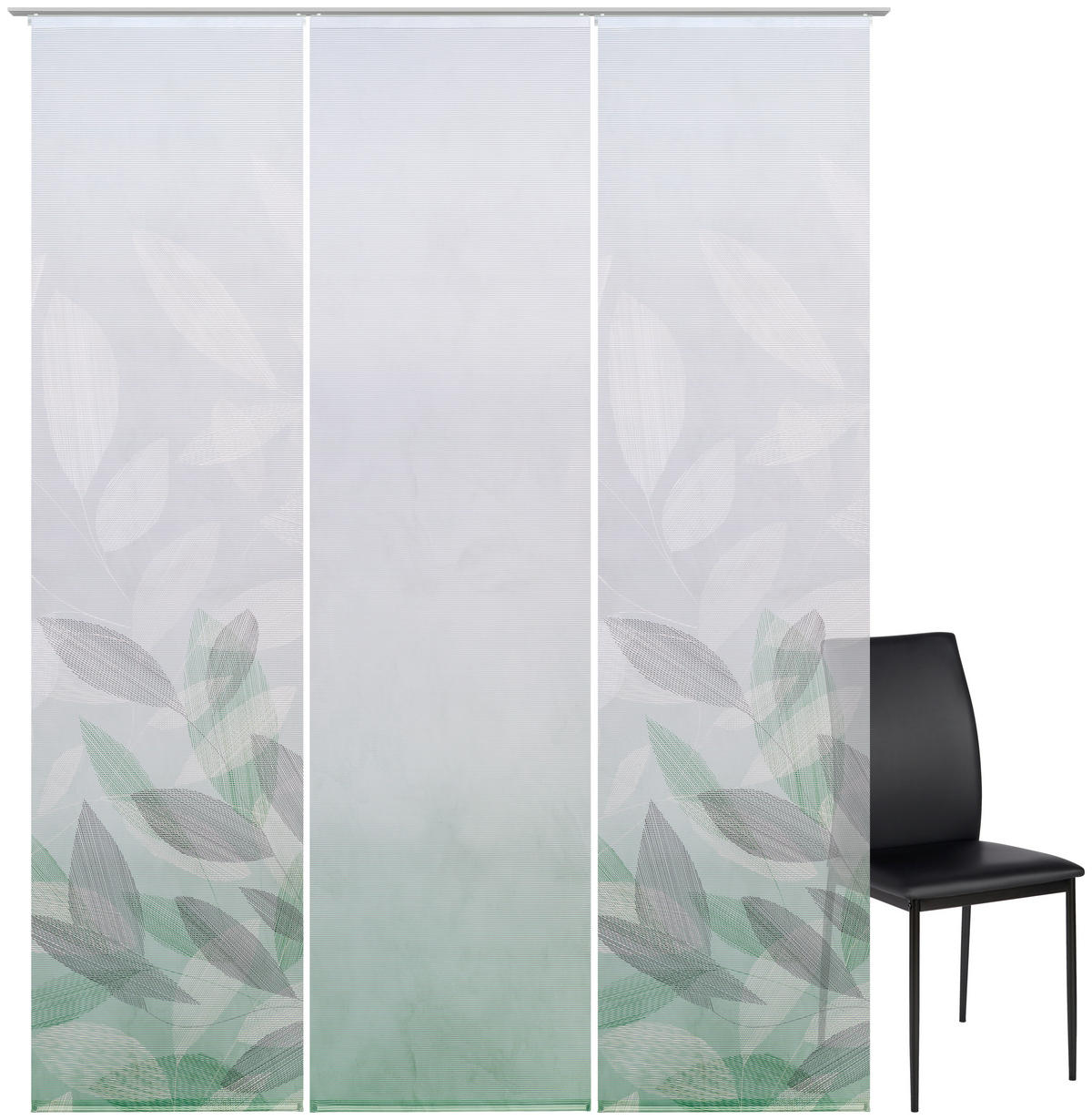 FLÄCHENVORHANG  3 Stück  halbtransparent   60/245 cm  - Grün, Natur, Textil (60/245cm) - Novel
