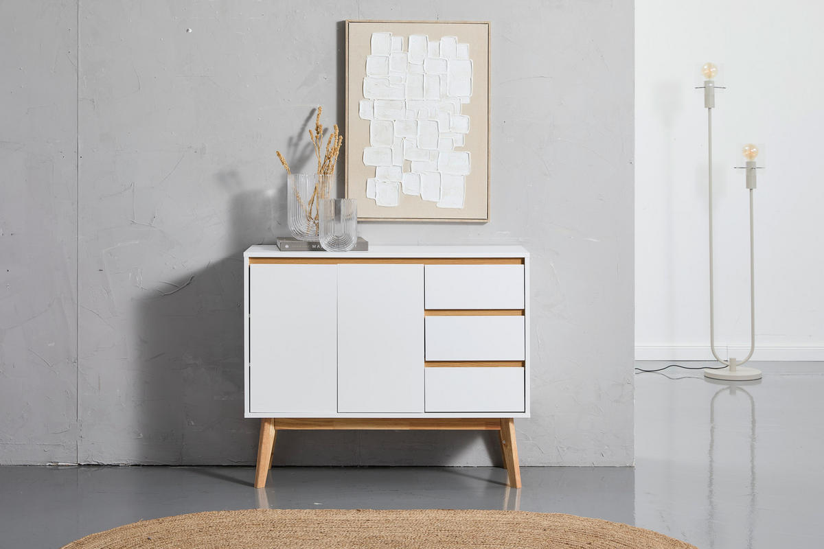 KOMMODE  in 97/80/34 cm  - Weiß/Naturfarben, Design, Holz/Holzwerkstoff (97/80/34cm) - MID.YOU