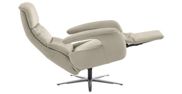 RELAXSESSEL in Leder Ecru  - Ecru/Edelstahlfarben, Design, Leder/Metall (76/119/86cm) - Dieter Knoll
