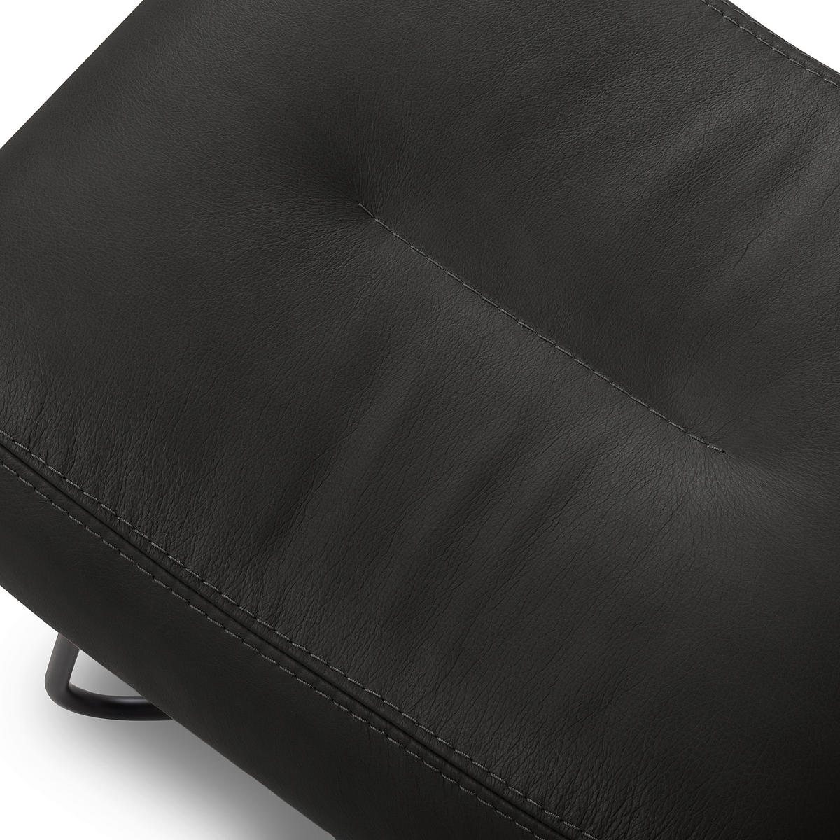 SESSELSET Echtleder Schwarz  - Kirschrot/Schwarz, Design, Leder/Metall (67/87/74cm) - Livetastic