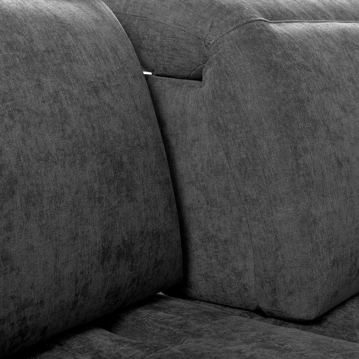 ECKSOFA  Webstoff Schwarz  - Schwarz, Design, Textil/Metall (195/268cm) - Livetastic