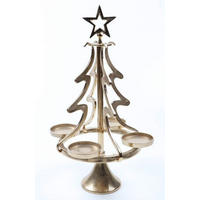ADVENTSKERZENHALTER  - Goldfarben, LIFESTYLE, Metall (33,5/55/33,5cm) - X-Mas