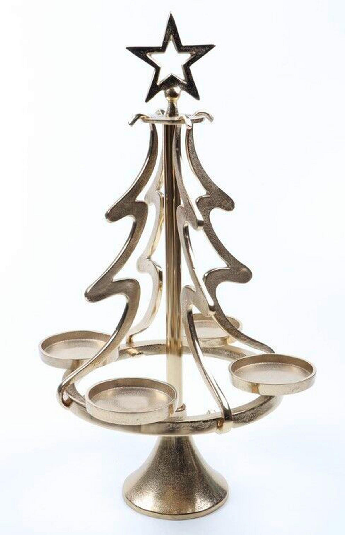 ADVENTSKERZENHALTER  - Goldfarben, LIFESTYLE, Metall (33,5/55/33,5cm) - X-Mas