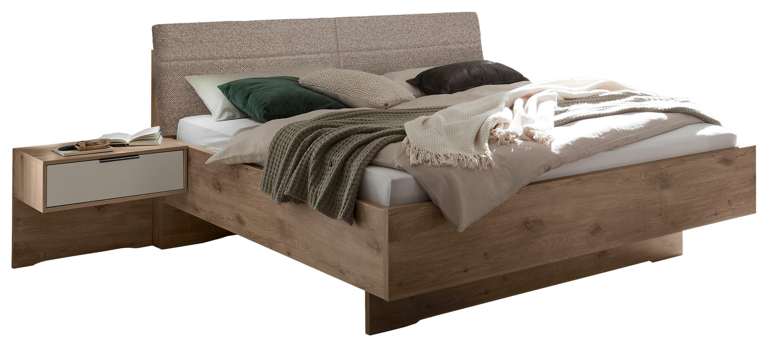 BETTANLAGE 180/200 cm  Eichefarben, Sahara   - Eichefarben/Sahara, Modern, Holzwerkstoff/Textil (180/200cm) - Venda