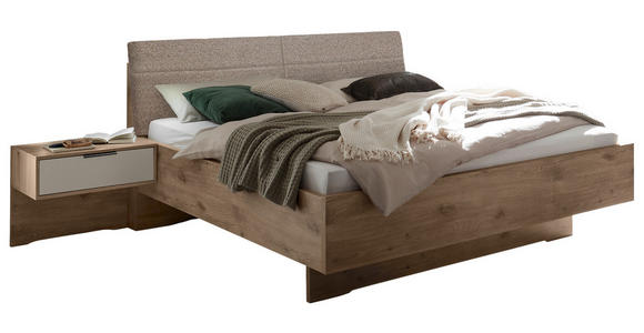 BETTANLAGE 180/200 cm  in Eichefarben, Sahara  - Eichefarben/Sahara, MODERN, Holzwerkstoff/Textil (180/200cm) - Venda