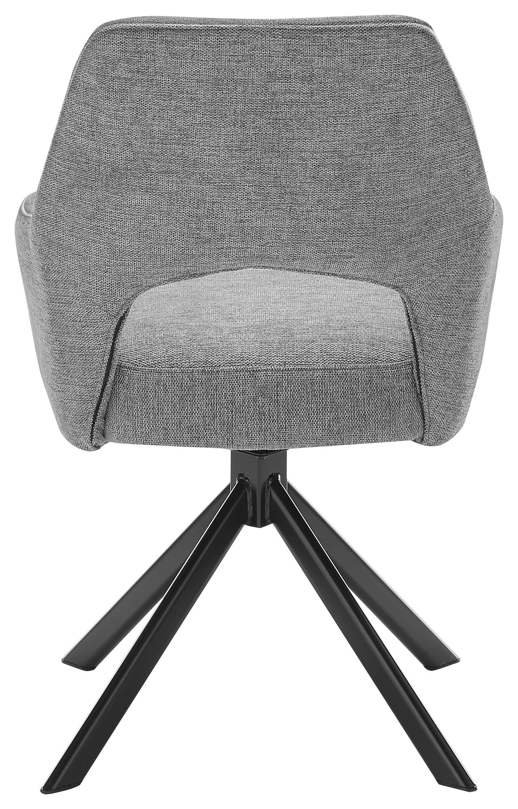 Thumbnail - SetOne by Musterring Armlehnstuhl, Grau, Schwarz, Metall, Textil, Stativgestell, 58x89x62 cm, Sitzfläche 180° drehbar, E...