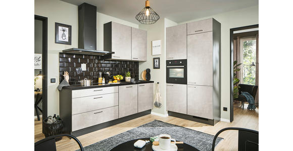 ECKKÜCHE 220/120 cm in Graphitfarben, Schwarz, Weiß - Chromfarben/Schwarz, Design, Holzwerkstoff/Metall (220/120cm) - Xora