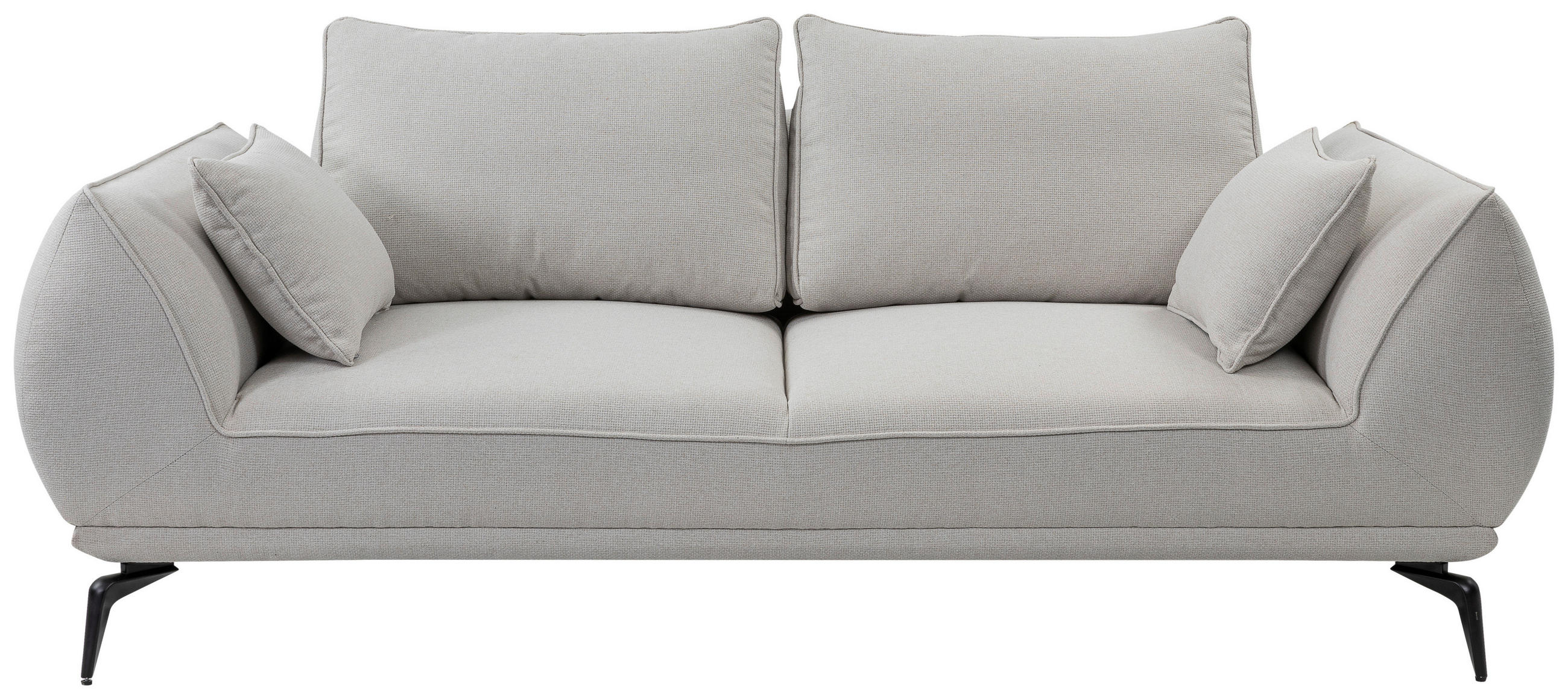 2-SITZER-SOFA Webstoff Creme  - Creme/Schwarz, MODERN, Textil/Metall (208/86/118cm) - MID.YOU