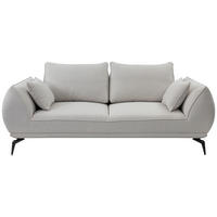 2-SITZER-SOFA in Webstoff Creme  - Creme/Schwarz, Modern, Textil/Metall (208/86/118cm) - MID.YOU
