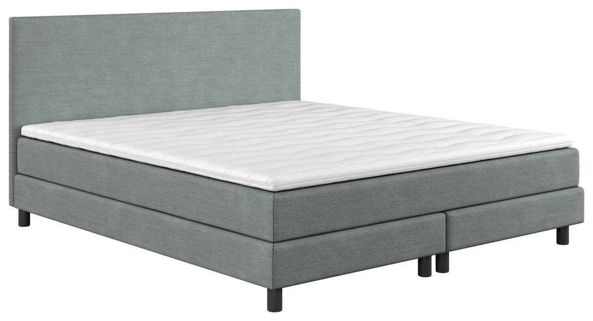 BOXBETT 160/200 cm  in Hellgrün  - Schwarz/Hellgrün, Modern, Holzwerkstoff/Textil (160/200cm) - MID.YOU