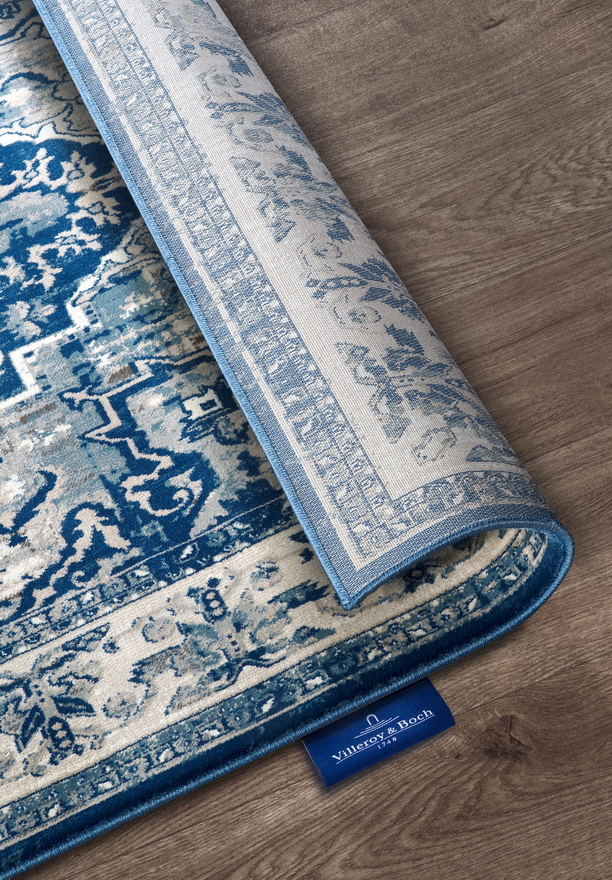 FLACHWEBETEPPICH 160/235 cm Kollektion 1869 Blau, Creme  - Blau/Creme, Design, Kunststoff/Textil (160/235cm) - Villeroy & Boch