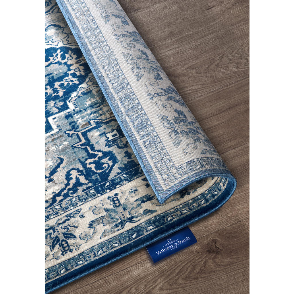 Thumbnail - Villeroy & Boch Flachwebeteppich Kollektion 1869, Blau, Creme, Textil, orientalisch, rechteckig, 120x170 cm, Oeko-Tex® S...