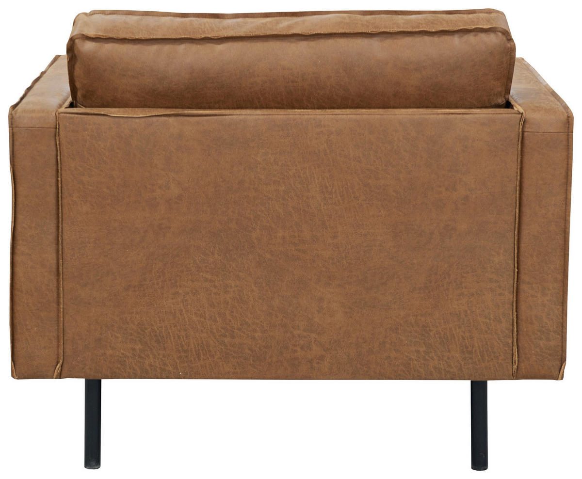 SESSEL in Lederlook Braun  - noir/marron, Design, cuir (105/84/90cm) - MID.YOU