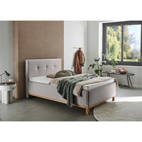 POLSTERBETT 140/200 cm  in Hellgrau  - Eichefarben/Hellgrau, MODERN, Holz/Textil (140/200cm) - Livetastic