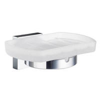 POSUDA ZA SAPUN  boja hroma  metal, staklo  - boja hroma, Dizajnerski, staklo/metal (12/4,8/7,8cm)