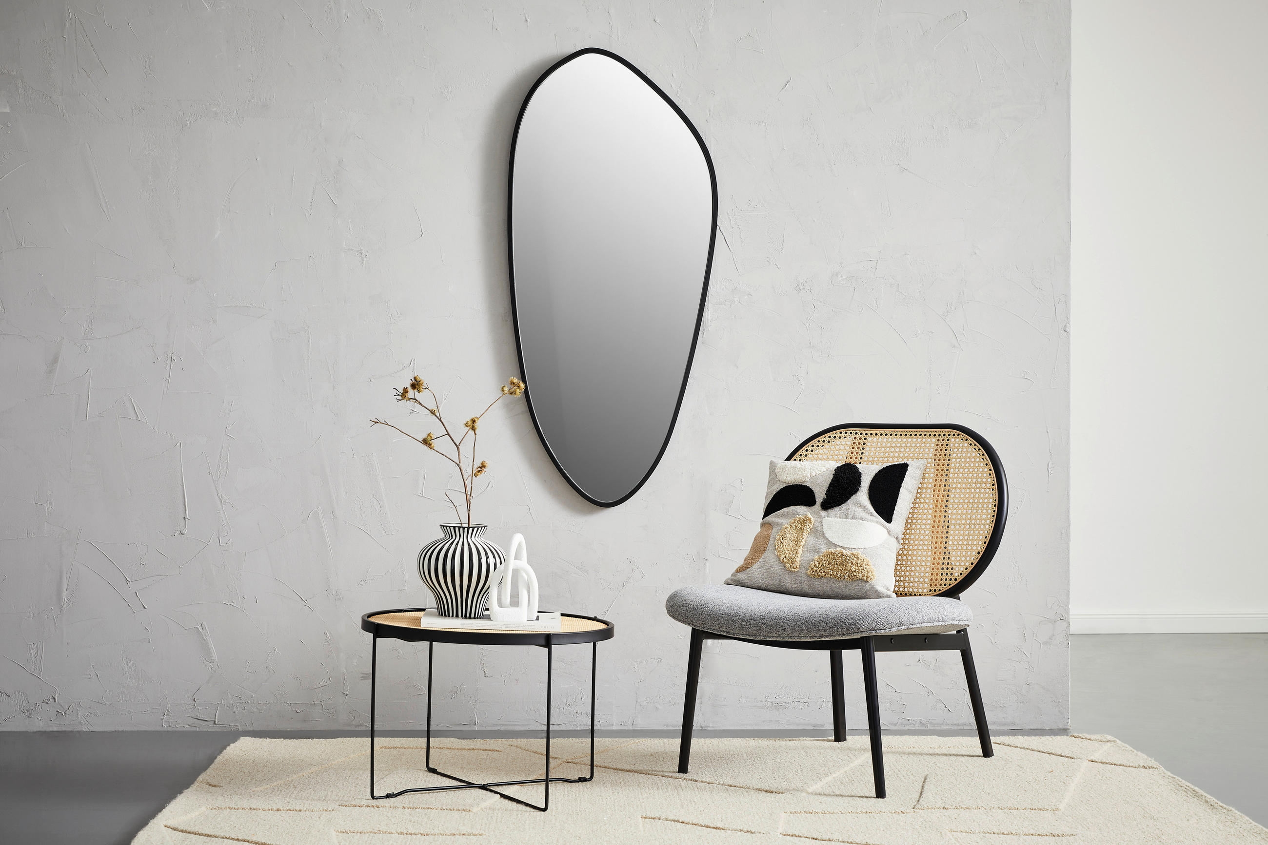 WANDSPIEGEL 125/58/3 cm  - Klar/Schwarz, Design, Glas/Holzwerkstoff (125/58/3cm) - MID.YOU