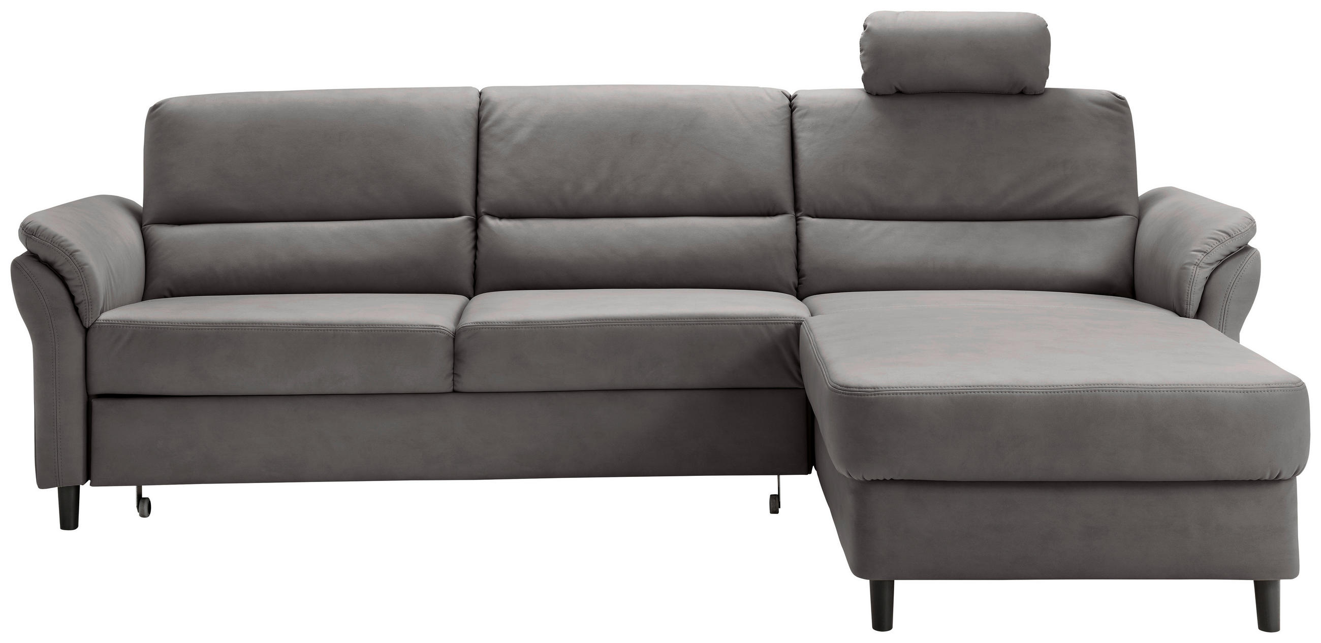 ECKSOFA Anthrazit Lederlook  - Anthrazit/Schwarz, MODERN, Holz/Textil (279/176cm) - Livetastic