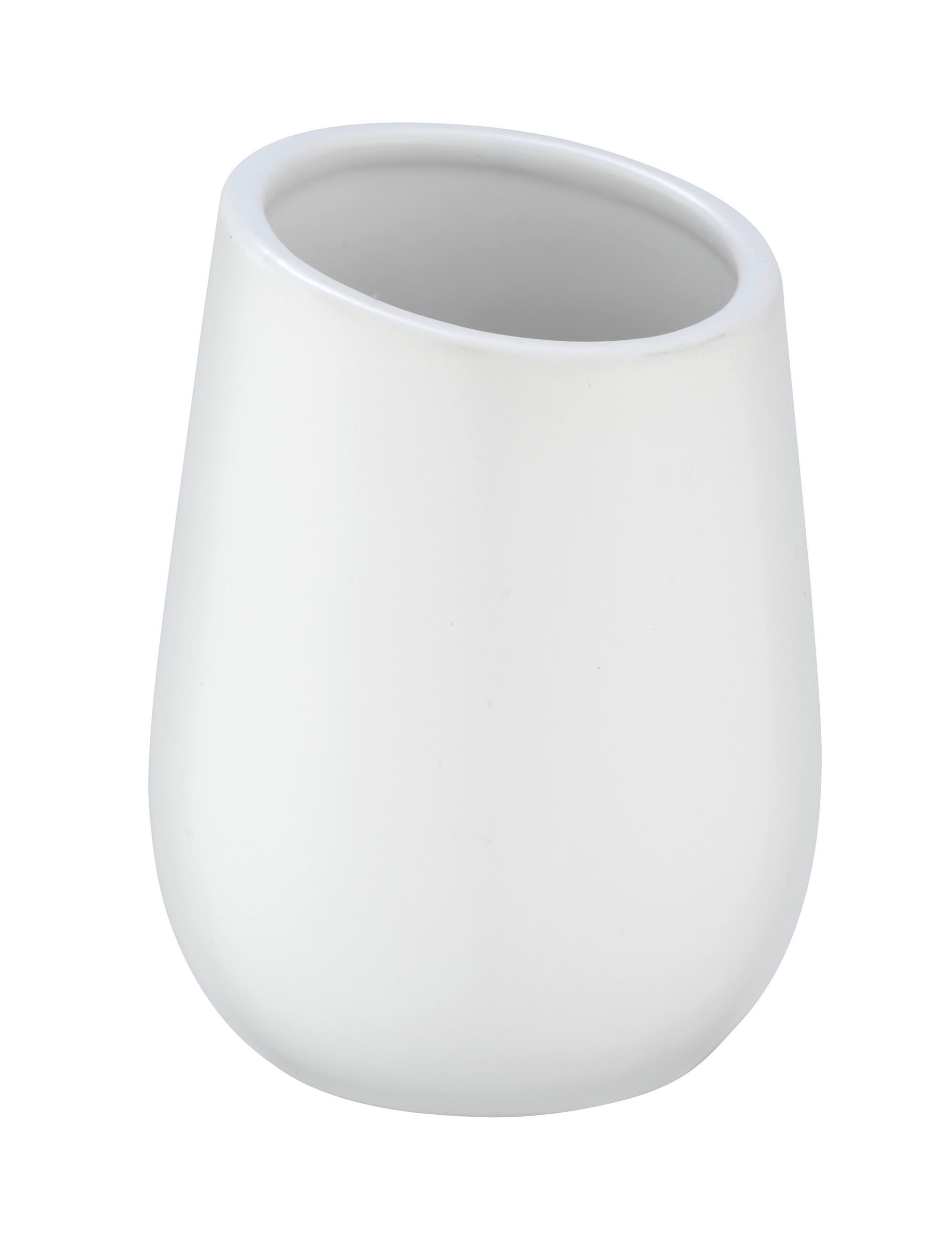 POHÁR NA ZUBNÉ KEFKY biela - biela, Basics, keramika (8/11/8cm) - Wenko