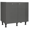 SPÜLENUNTERSCHRANK 90/87/56 cm  in Schieferfarben  - Schieferfarben/Edelstahlfarben, MODERN, Holzwerkstoff/Metall (90/87/56cm) - Nobilia
