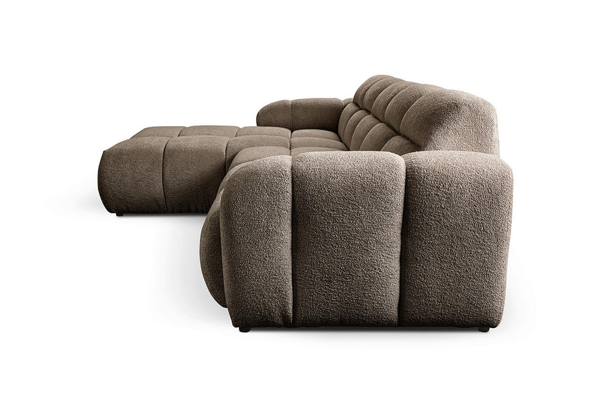 ECKSOFA VENTO in Struktur Hellbraun  175/255 cm  - Hellbraun/Schwarz, Design, Holz/Holzwerkstoff (175/255cm) - MID.YOU