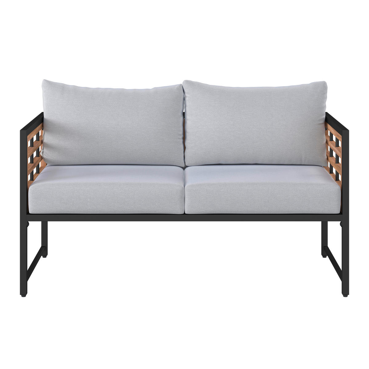 LOUNGESOFA  - Schwarz/Naturfarben, MODERN, Holz/Textil (125/67,5/63,5cm) - Ambia Garden