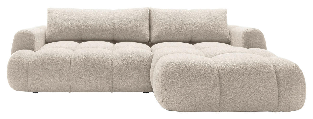 ECKSOFA Creme Struktur  - Creme/Schwarz, KONVENTIONELL, Kunststoff/Textil (272/172cm) - Carryhome