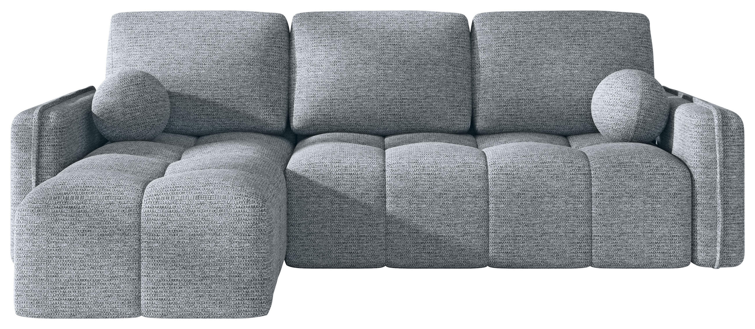 ECKSOFA  in Flachgewebe Grau  - Schwarz/Grau, MODERN, Kunststoff/Textil (142/240cm) - Carryhome