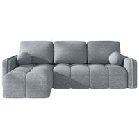 ECKSOFA  in Flachgewebe Grau  - Schwarz/Grau, MODERN, Kunststoff/Textil (142/240cm) - Carryhome