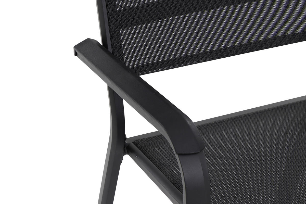 STAPELSESSEL Aluminium Anthrazit, Schwarz  - Anthrazit/Schwarz, KONVENTIONELL, Kunststoff/Textil (63/97/67cm) - Siena Garden
