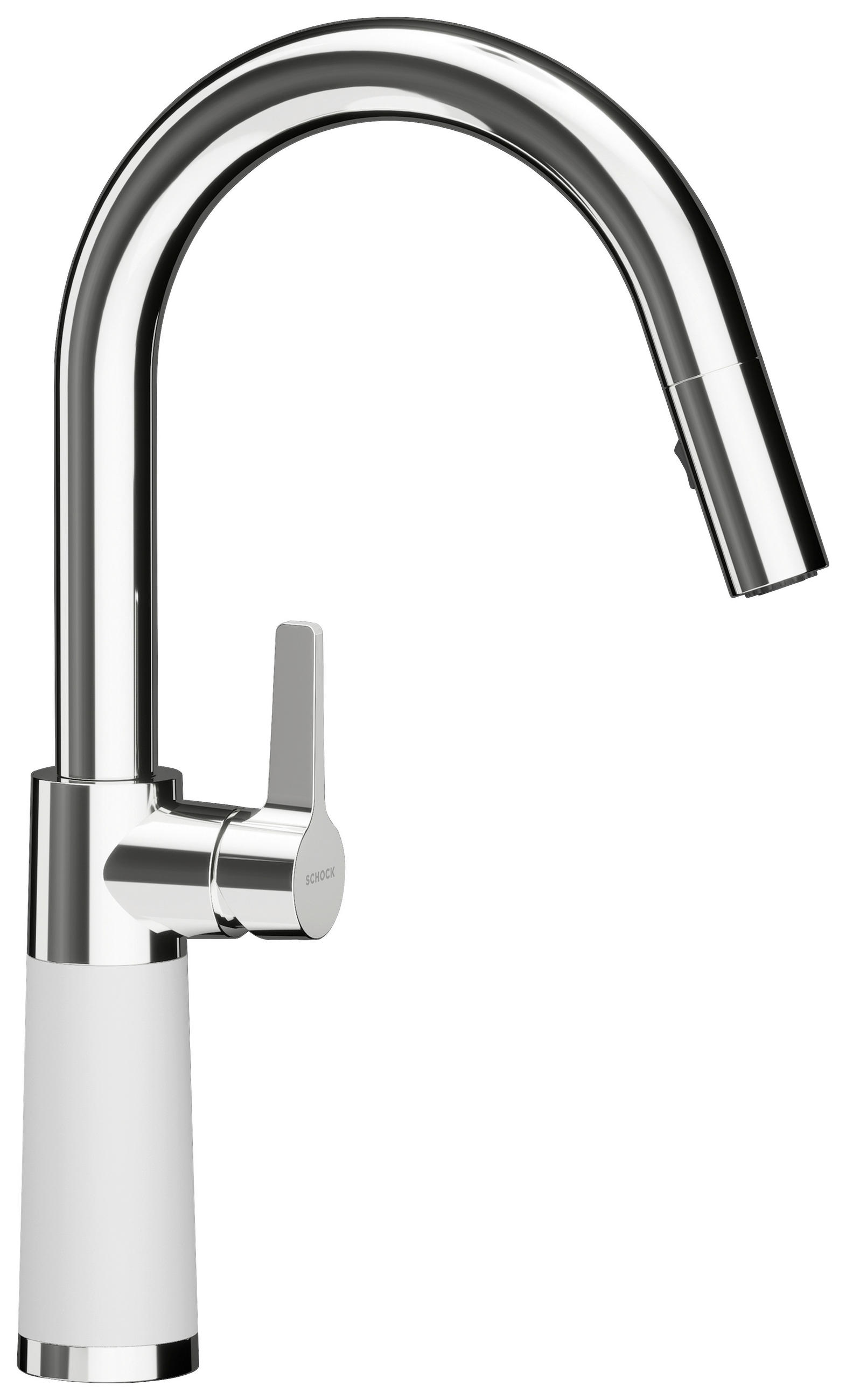 KÜCHENARMATUR 555120DAY  - Chromfarben/Weiß, Basics, Stein/Metall (5,2/37,7/20cm) - Schock