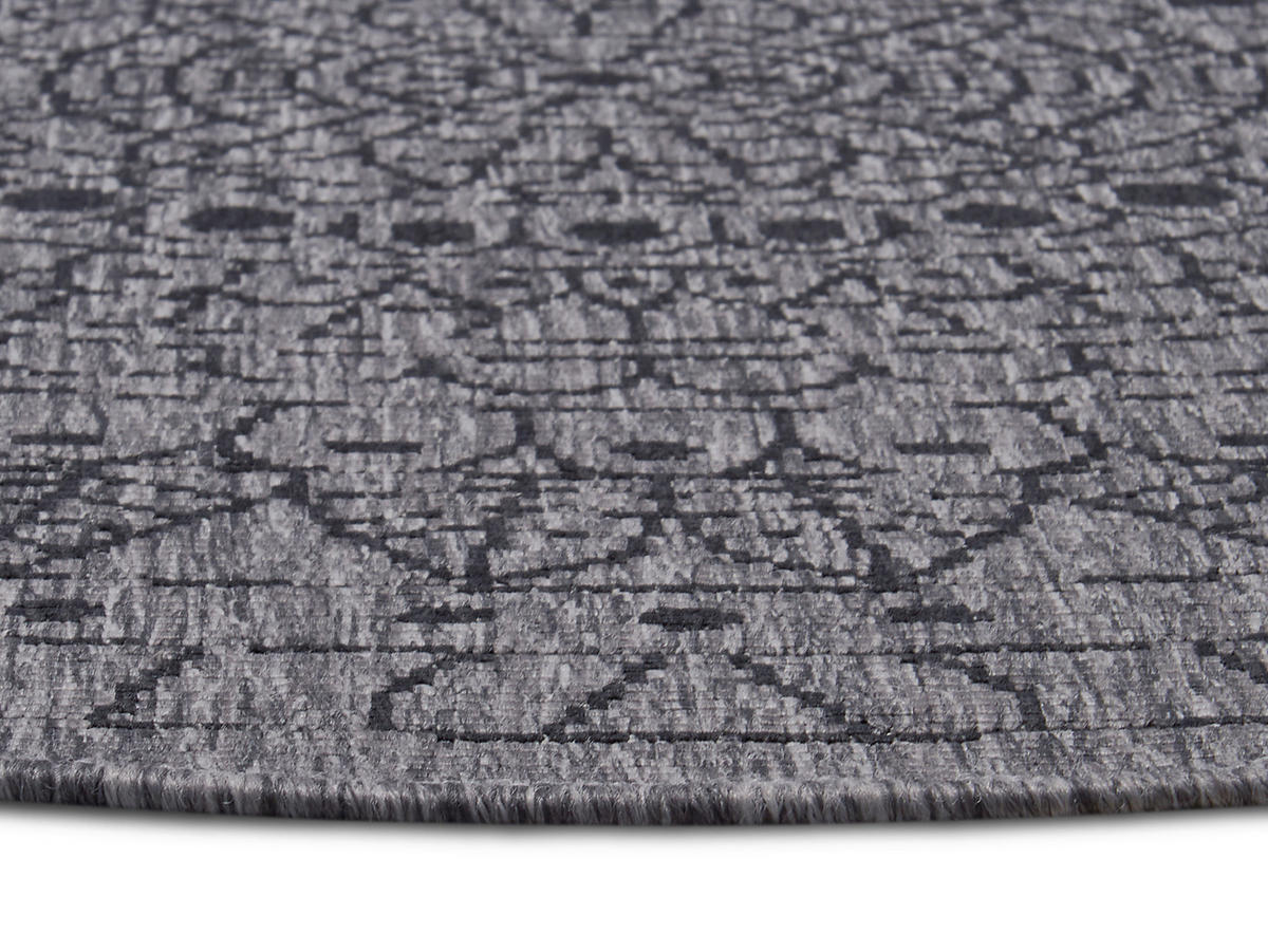 OUTDOORTEPPICH 200 cm Twin Grau, Schwarz  - Schwarz/Grau, Design, Kunststoff (200cm)