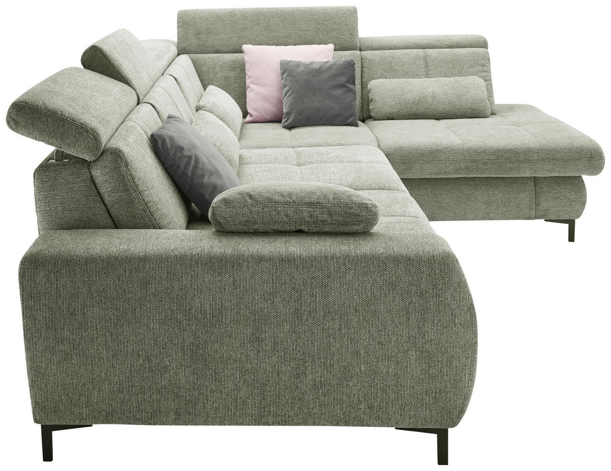 Freisteller von SetOne by Musterring ECKSOFA Grün Webstoff.