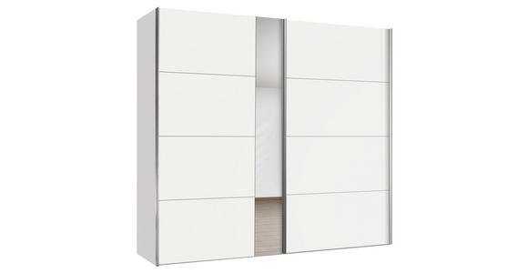 SCHWEBETÜRENSCHRANK in Weiß - Chromfarben/Weiß, Design, Glas/Holzwerkstoff (200/216/68cm) - Hom`in