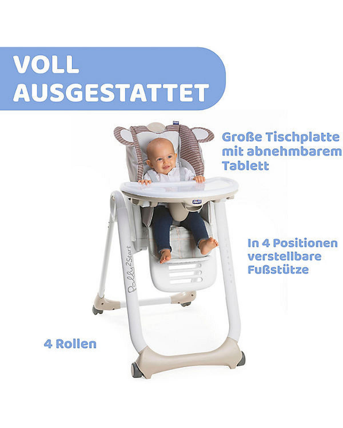 HOCHSTUHL POLLY 2 START Orange, Rot  - Rot/Orange, Basics, Kunststoff/Metall (54,8/110/83,5cm) - Chicco