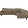 WOHNLANDSCHAFT Sandfarben  - Sandfarben/Dunkelbraun, KONVENTIONELL, Holz/Textil (274/244cm) - Beldomo System