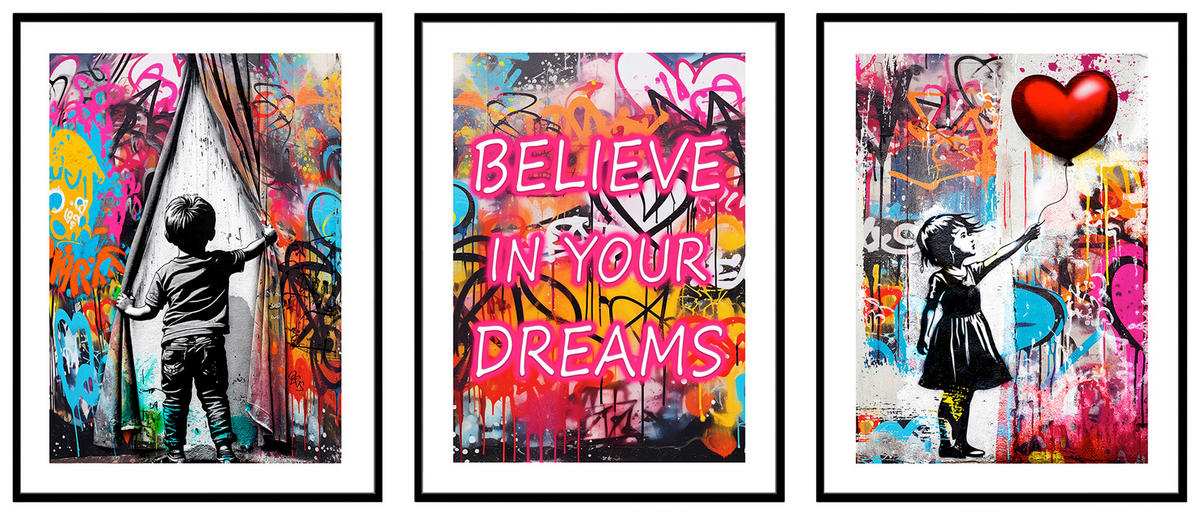 KUNSTDRUCK 30/40 cm  - Multicolor/Schwarz, LIFESTYLE, Holzwerkstoff (30/40cm) - Monee