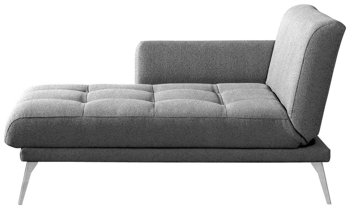 RÉCAMIERE Grau  - Chromfarben/Grau, Konventionell, Textil/Metall (200/85/106cm) - Novel