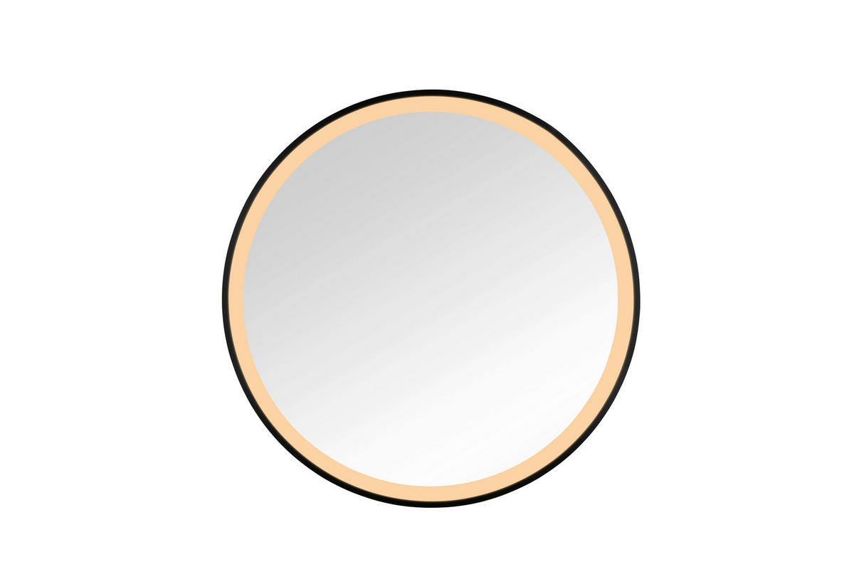 LEUCHTSPIEGEL 60/60/4 cm  - Schwarz, Trend, Glas/Metall (60/60/4cm) - Boxxx