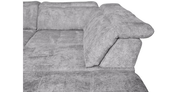 WOHNLANDSCHAFT  in Struktur Hellgrau  - Hellgrau/Schwarz, KONVENTIONELL, Textil/Metall (188/357/253cm) - Carryhome