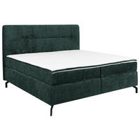 BOXSPRINGBETT 160/200 cm  in Dunkelgrün  - Dunkelgrün/Schwarz, Design, Textil/Metall (160/200cm) - Esposa