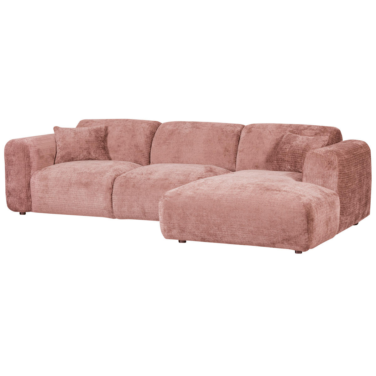 ECKSOFA in Chenille Taupe, Pink  280/165 cm  - Taupe/Pink, Design, Kunststoff/Textil (280/165cm) - Livetastic
