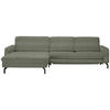 ECKSOFA in Cord Grün  - Schwarz/Grün, Design, Textil/Metall (178/302cm) - Beldomo Style