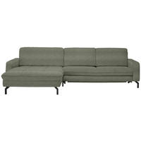 ECKSOFA in Cord Grün  - Schwarz/Grün, Design, Textil/Metall (178/302cm) - Beldomo Style