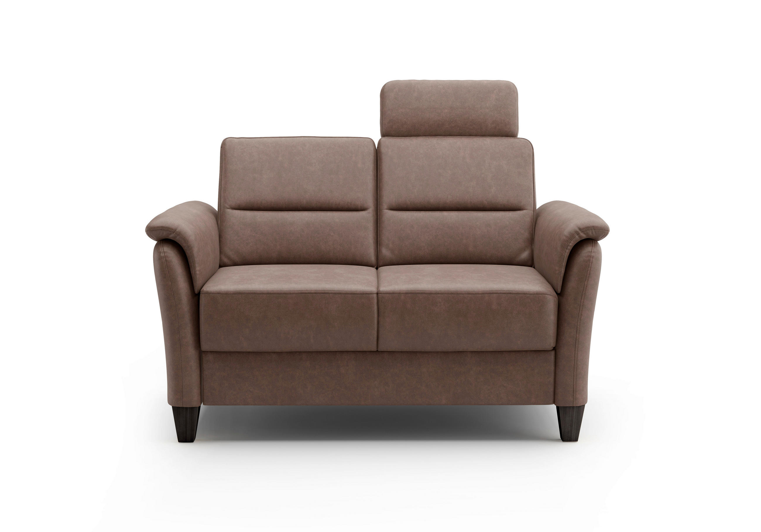 2-SITZER-SOFA in Mikrofaser Haselnussfarben  - Wengefarben/Haselnussfarben, Konventionell, Holz/Textil (149/89/89cm) - Sit & More