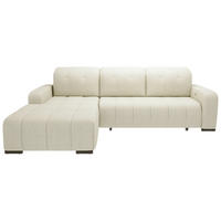 ECKSOFA in Mikrofaser Beige  292/185 cm  - Beige/Schwarz, MODERN, Textil/Metall (292/185cm) - Livetastic