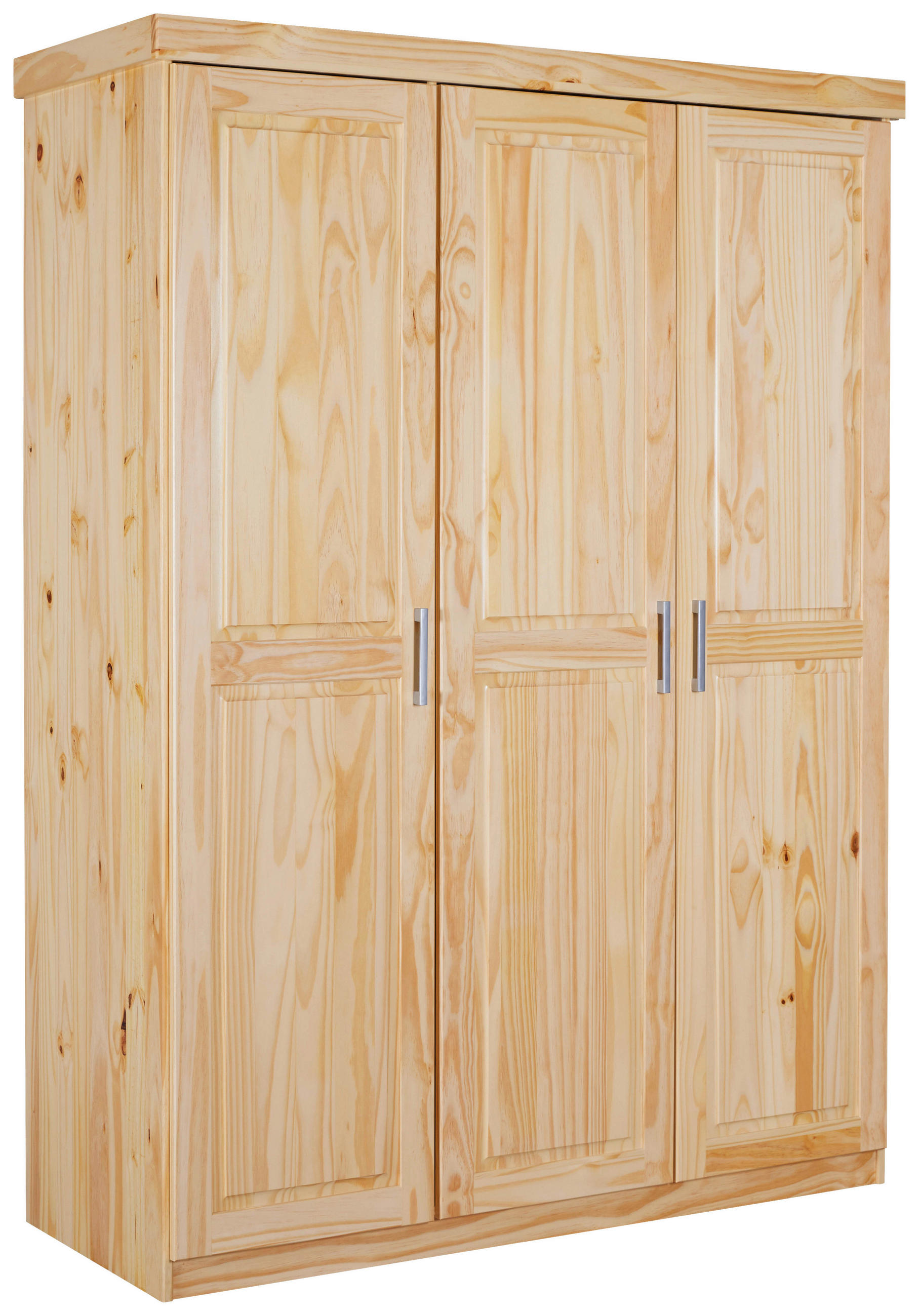 DREHTÜRENSCHRANK 140/190/55 cm,  in Naturfarben, 3 Tür(en)  - Silberfarben/Naturfarben, LIFESTYLE, Holz/Kunststoff (140/190/55cm) - MID.YOU